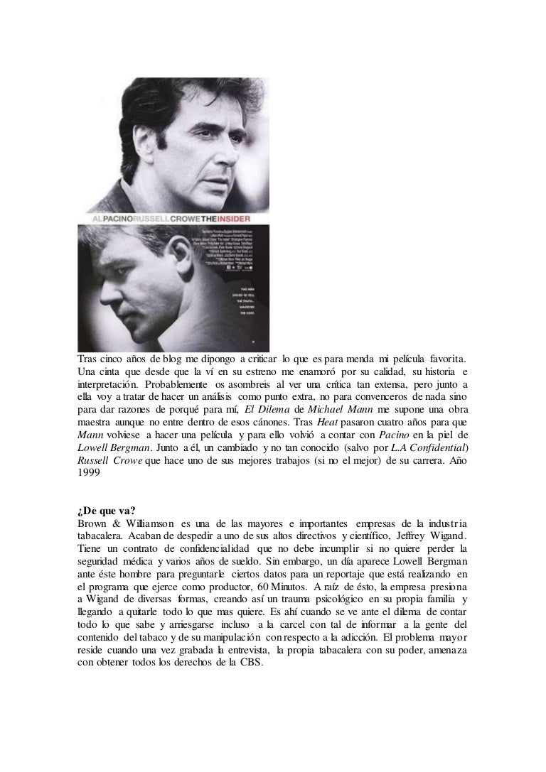 The Insider El Dilema
