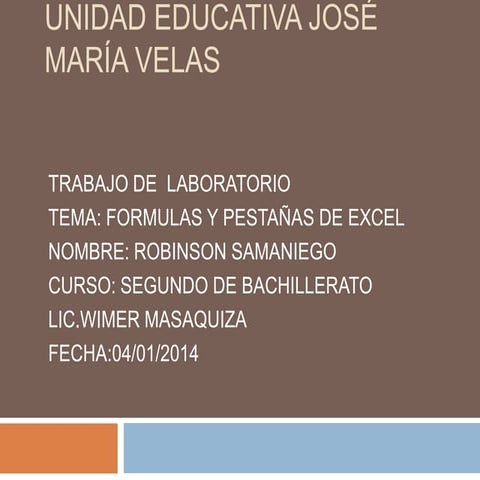 FORMULAS Y PESTAÑAS DE EXCEL