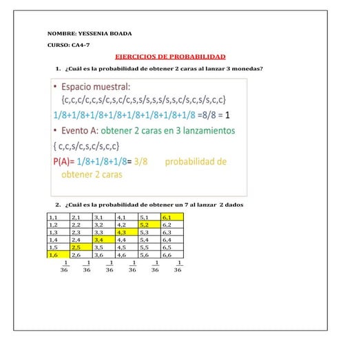 Ejercicios probabilidaes