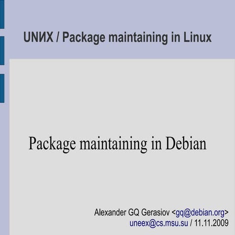 Package maintaining in Debian