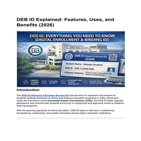 Comprehensive Guide to DEB ID: Features, Uses, and Benefits for Online ...