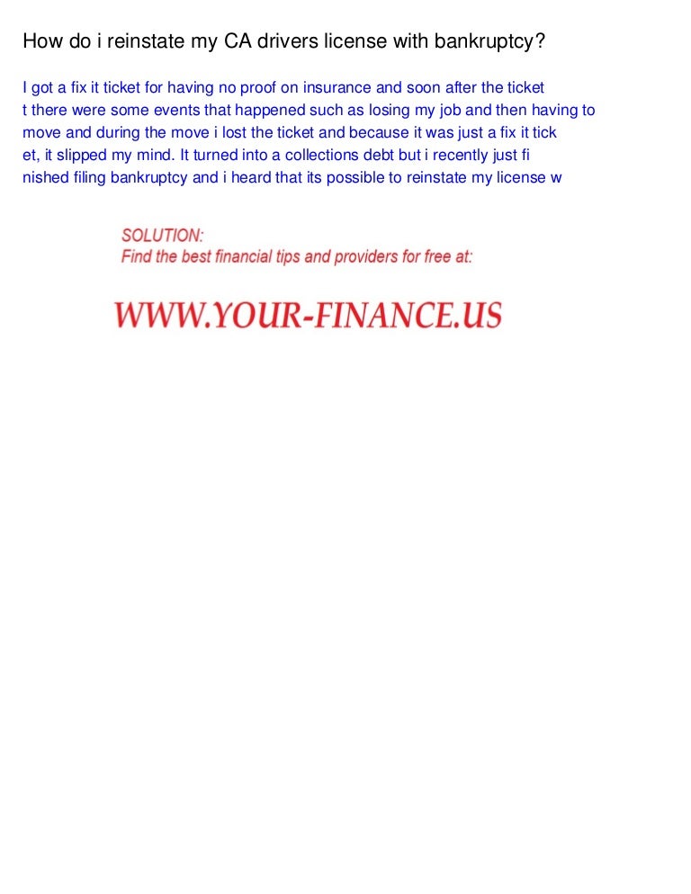 how-do-i-reinstate-my-ca-drivers-license-with-bankruptcy