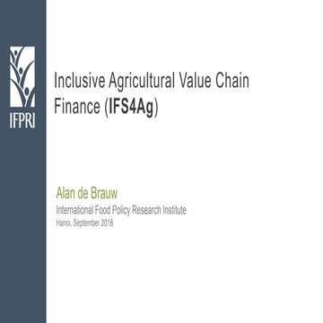 Inclusive Financial Services for Agriculture
