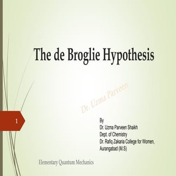 De Broglie hypothesis