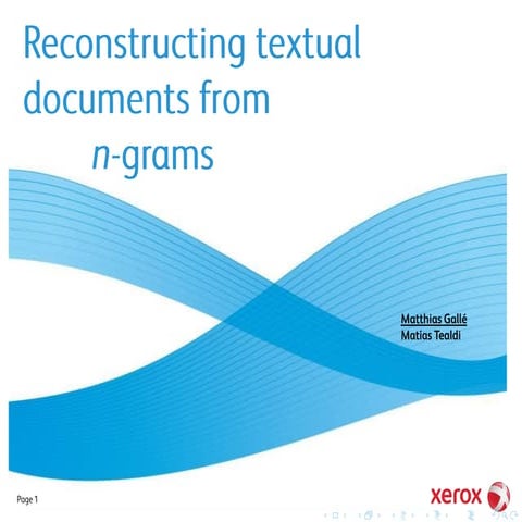 Reconstructing Textual Documents from n-grams