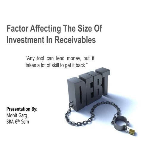 Factor affecting the size of investment in receivables