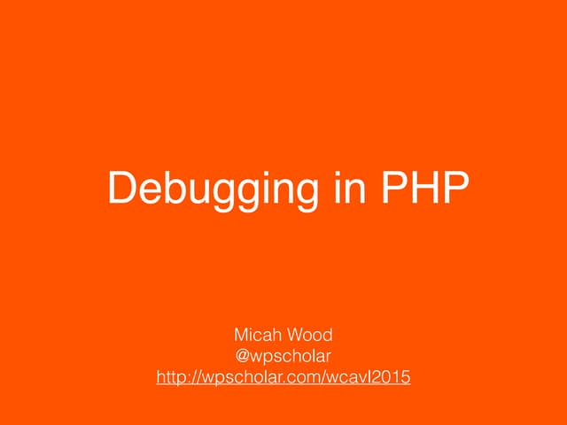 Debugging in PHP