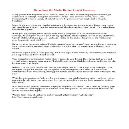Debunking the myths behind increase height exercise