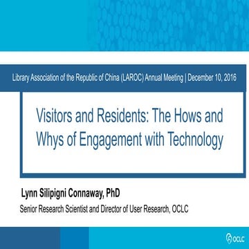 Visitors and Residents: The Hows and Whys of Engagement with Technology
