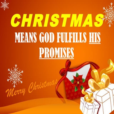 Christmas Means GOD Fulfills His Promises