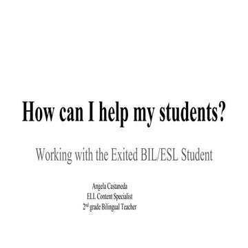 Dec. how can I help my ELL students 