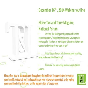 National Forum Update on Professional Development Framework