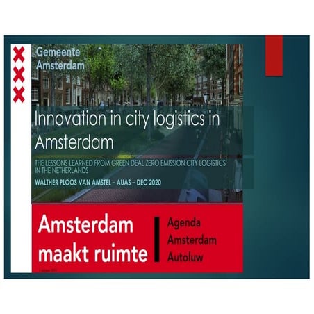 Innovation in city logistics Amsterdam (NL) - 2020