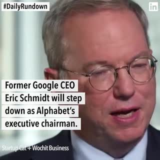 Eric Schmidt will step down as Alphabet’s exec chairman, Congress averts a government shutdown, and more news