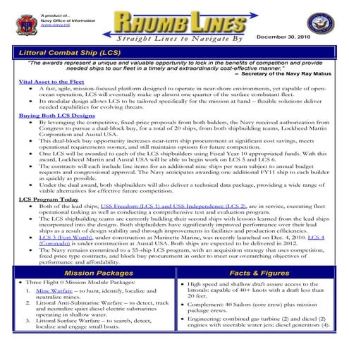 Dec 30 2010 littoral combat ship lcs | PDF