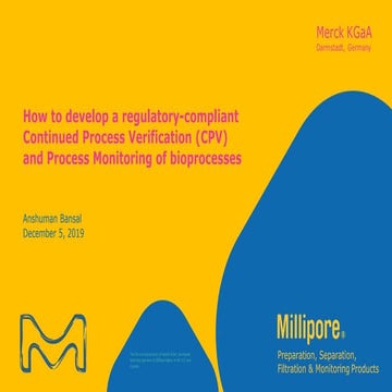 Webinar: How to Develop a Regulatory-compliant Continued Process Verification...