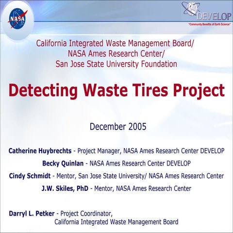 NASA DEVELOP Waste Tire Pile Maps from Space