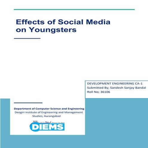 Effect of  Social Media on Youngsters | Development Engineering .pdf