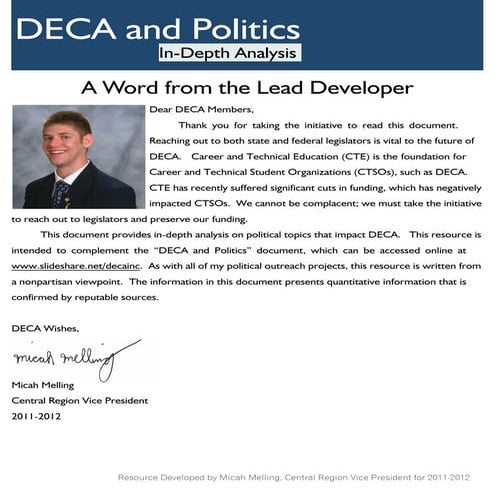 DECA and Politics: In-Depth Analysis