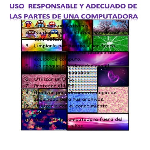 Decálogo: Uso responsable y adecuado de las partes de una computadora ...