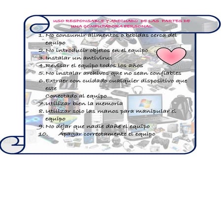 Decálogo del uso correcto y adecuado de las partes de una computadora ...