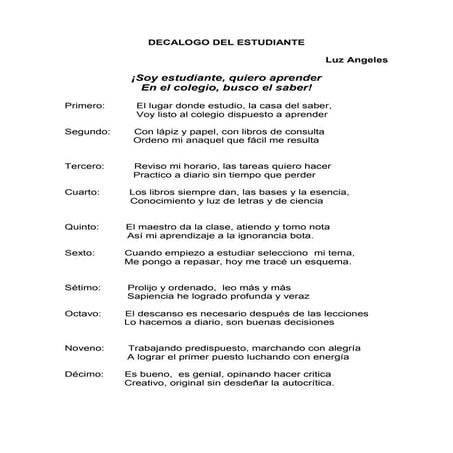 Decalogo del estudiante