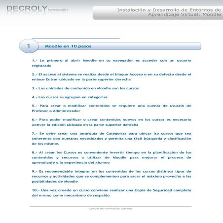 Decalogo Moodle