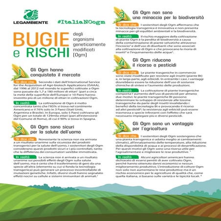 Rischi e bugie sugli Ogm