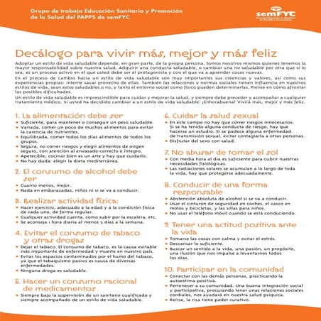 Decálogo autocuidado