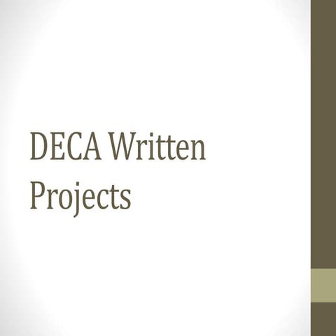 Deca written projects