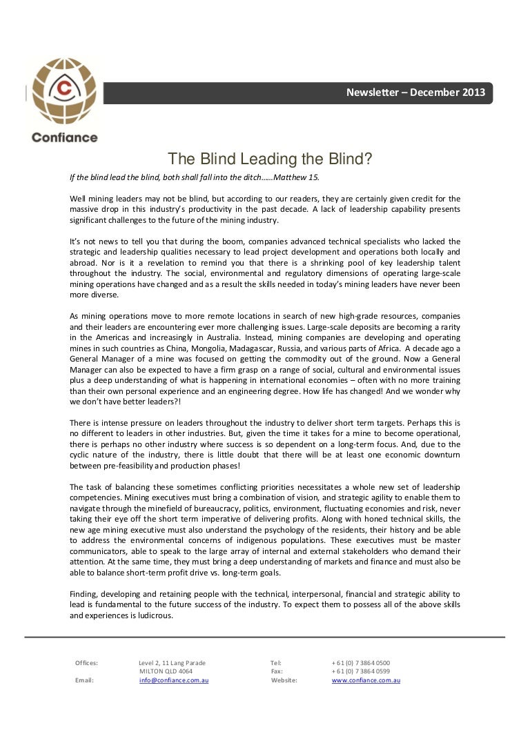 December 2013 The Blind Leading The Blind