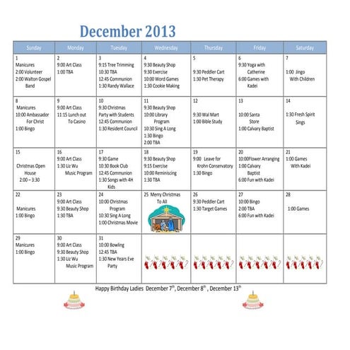 December 2013 calendar | PPT