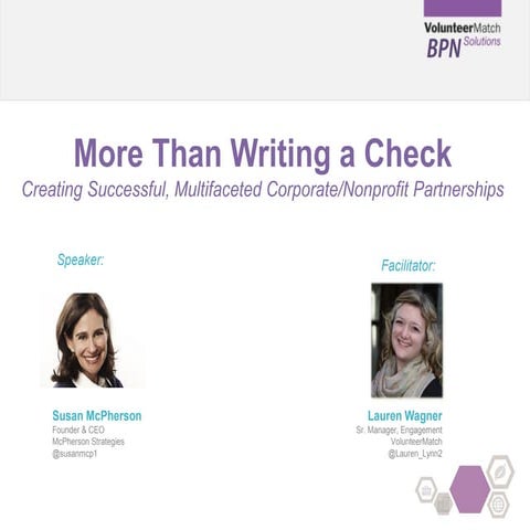 Creating Successful, Multifaceted Corporate Nonprofit Partnerships - December...