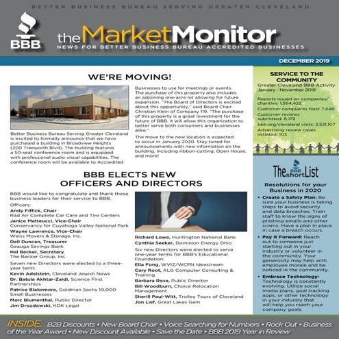 BBB Market Monitor: December 2019