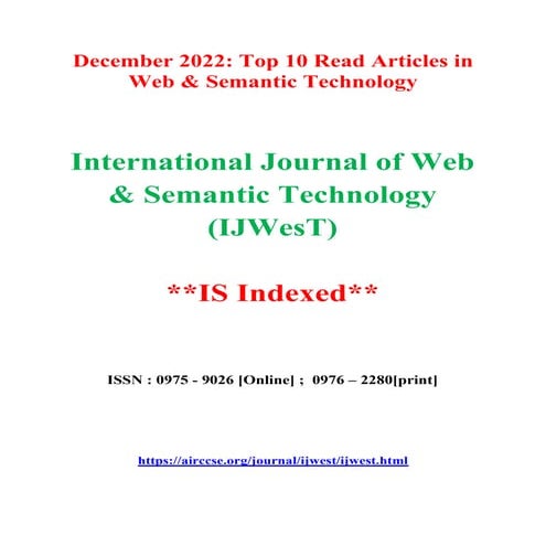 December 2022: Top 10  Read Articles in Web & Semantic Technology