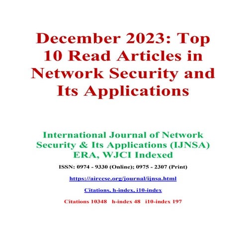 December 2023 - Top 10 Read Articles in Network Security & Its Applications