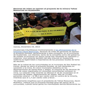 Decenas de miles se oponen al proye...