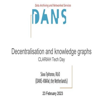 Decentralisation and knowledge graphs 