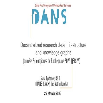 Decentralised identifiers and knowledge graphs 