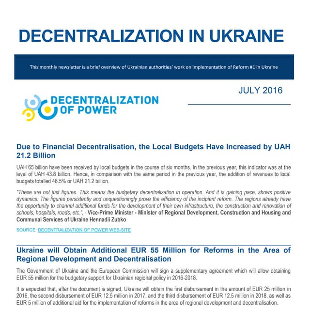 Decentralization newsletter - July 2016