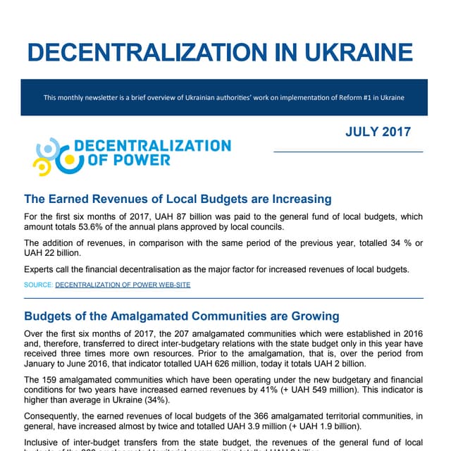 Decentralization newsletter - July 2017