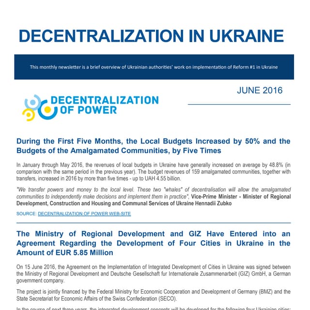Decentralization newsletter - June 2016