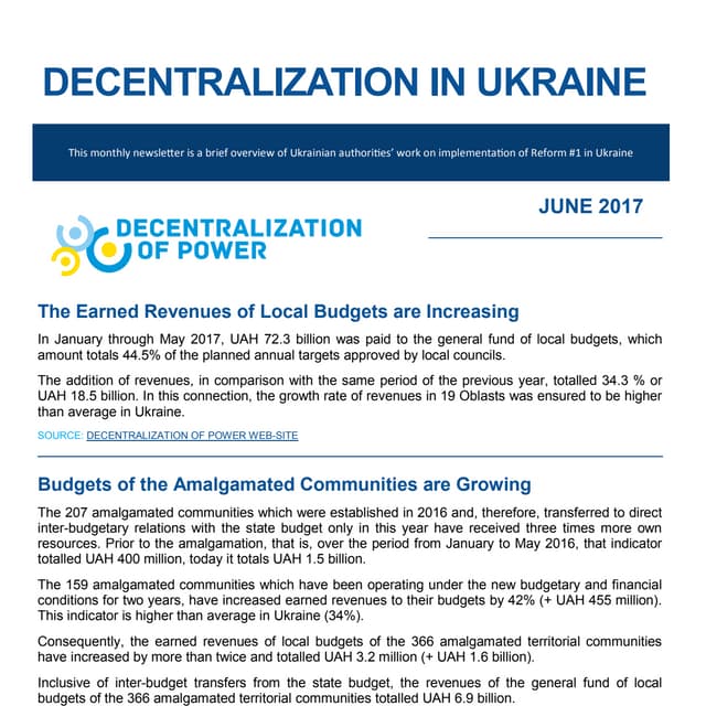 Decentralization newsletter - June 2017