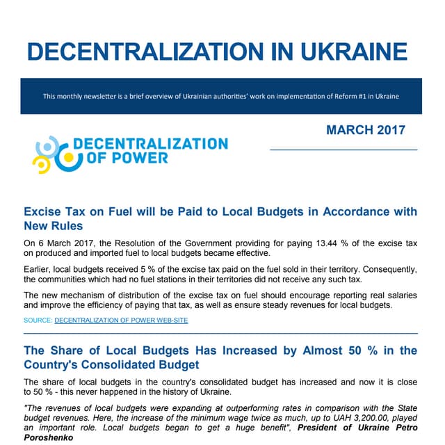 Decentralization newsletter March 2017