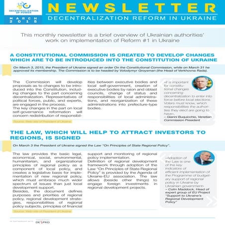 Decentralization newsletter march