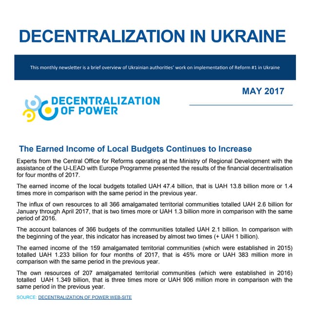Decentralization newsletter - May 2017