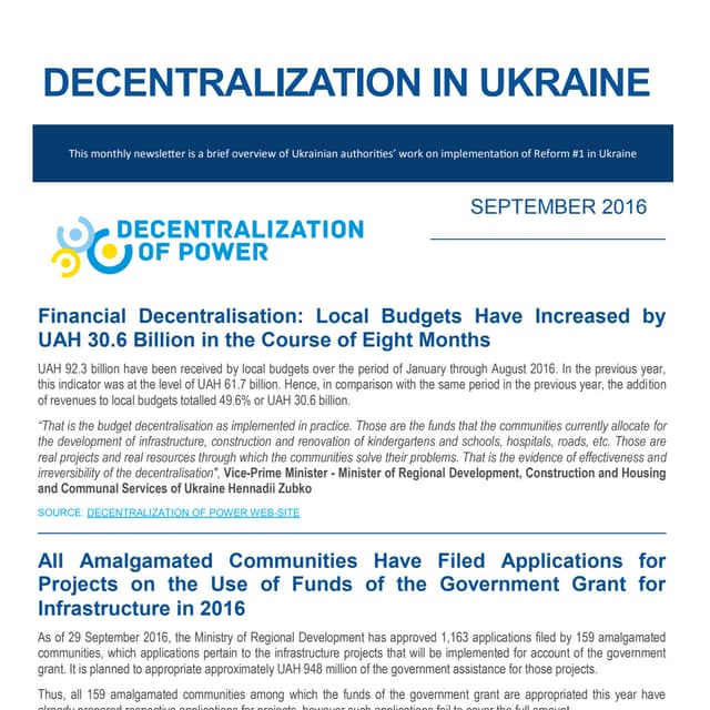 Decentralization newsletter september 2016