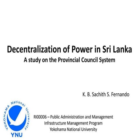 Decentralization of Power in Sri Lanka 