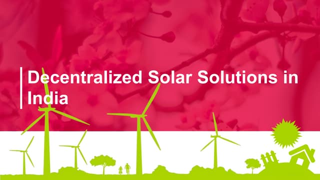 Decentralized solar solutions in india