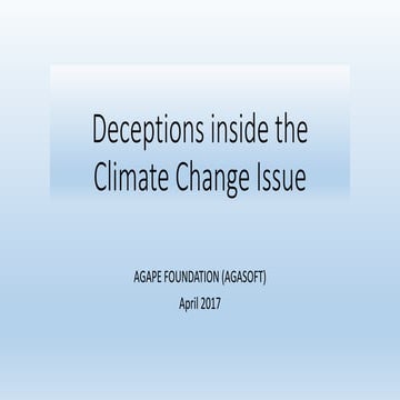 Deceptions Inside the Climate Change Issue